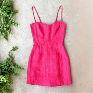 Reformation Audrey Red Linen Mini Dress